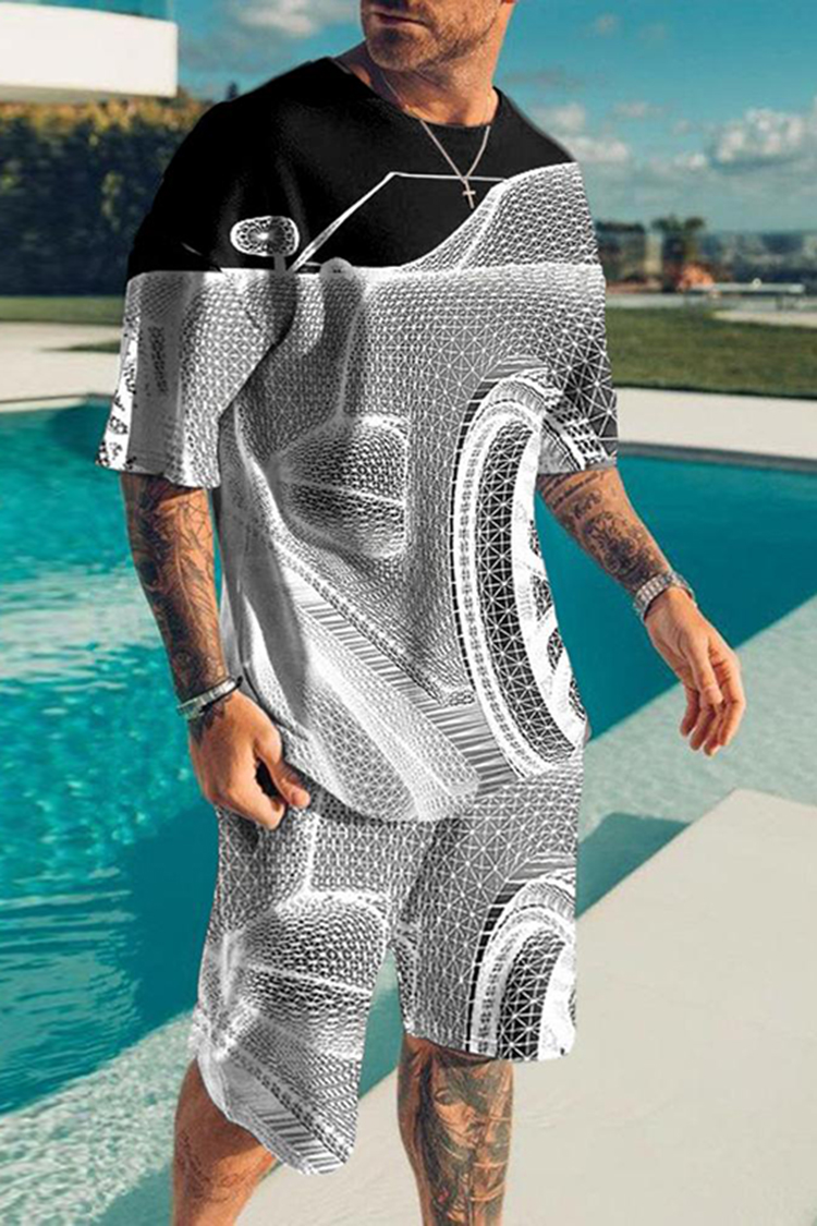 Conjunto de dos piezas Mens casual de moda Car estampado