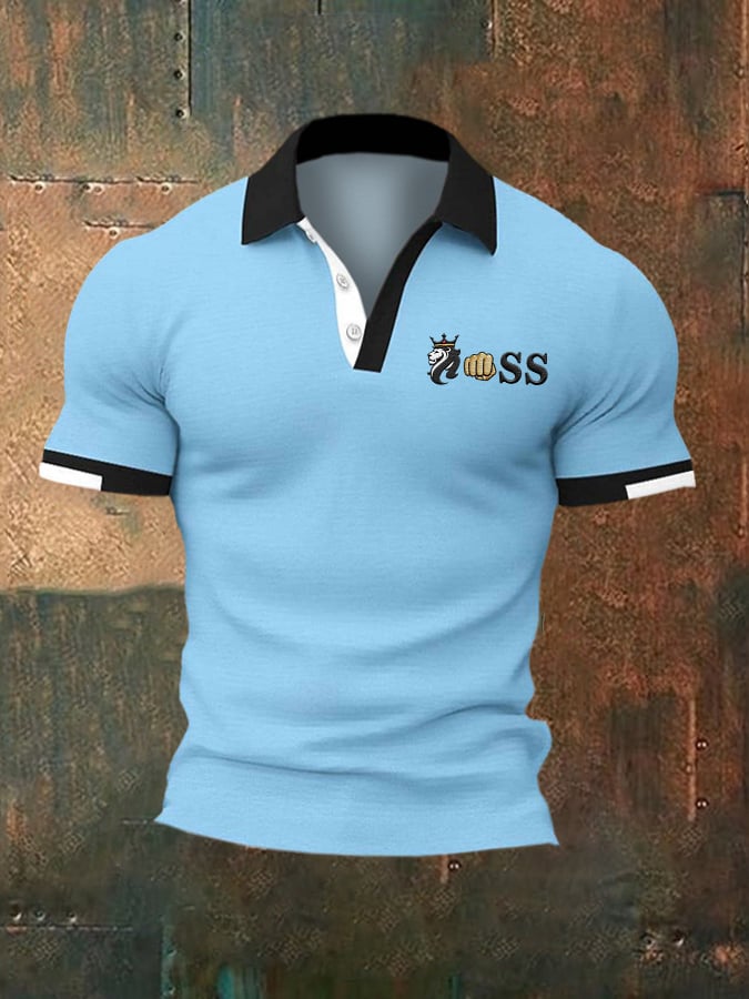 De moda casual ejecutivo Contrast Color Polo para hombre