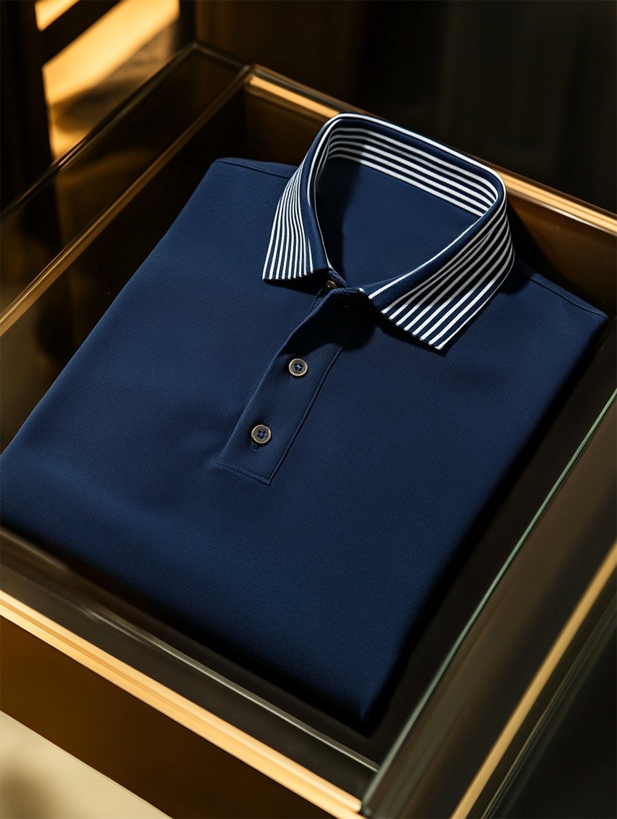 Camisa polo ejecutivo casual Button de manga corta para hombre