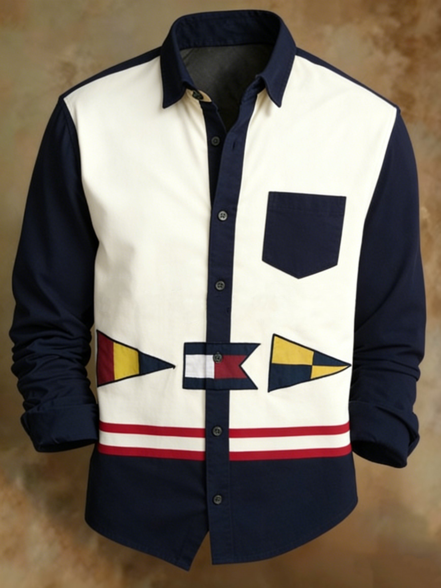 Retro clásico Colorblock diseño Princamiseta para hombre