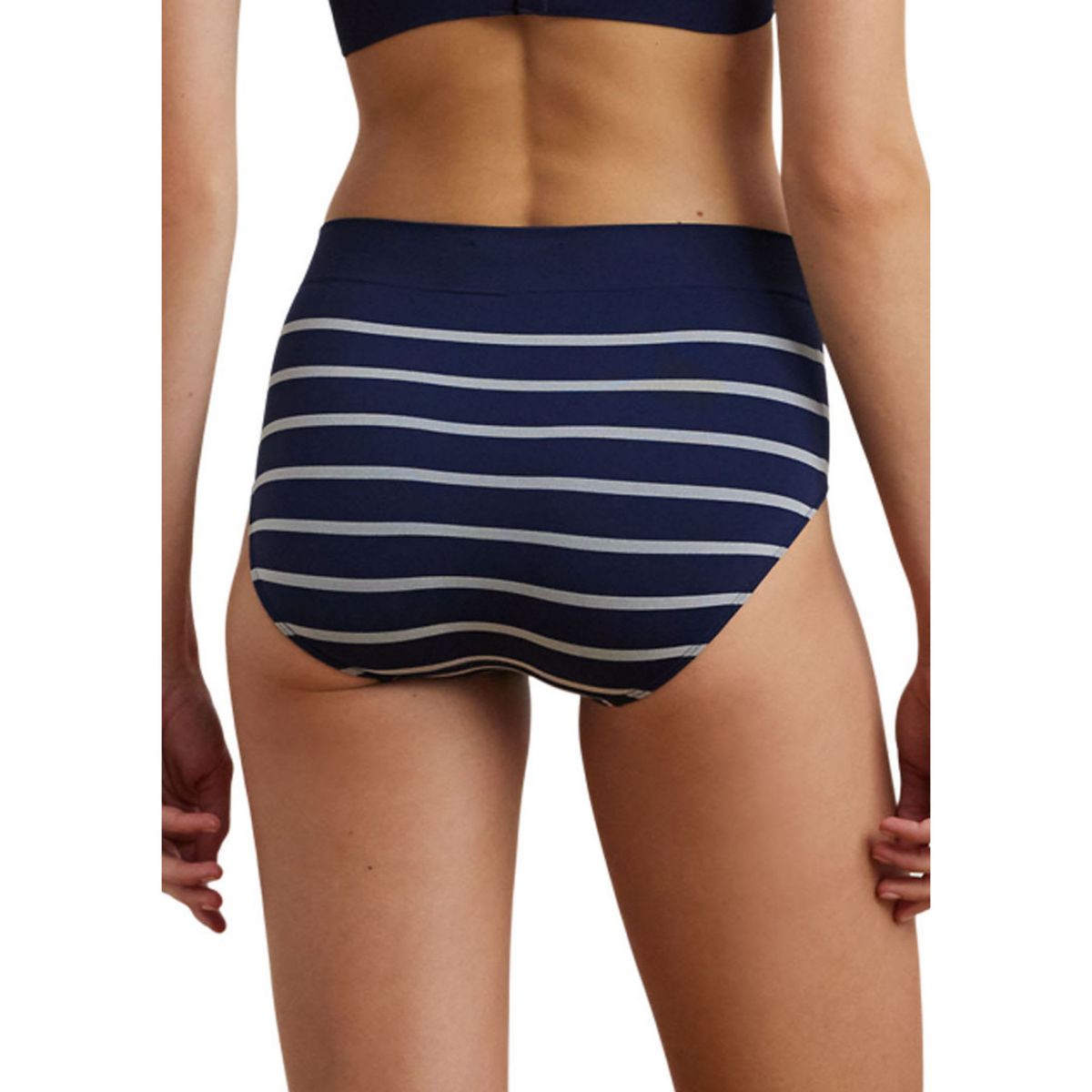 Seamless Striped Jersey High-Rise Brief - 10
