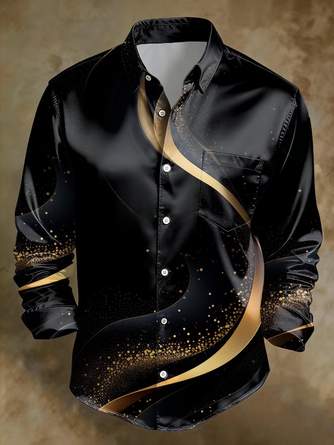 Casual retro degradado Pockecamiseta para hombre