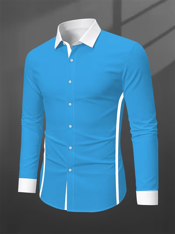 Camisa retro Abstract Art estampado Comfortable ejecutivo Style para hombre