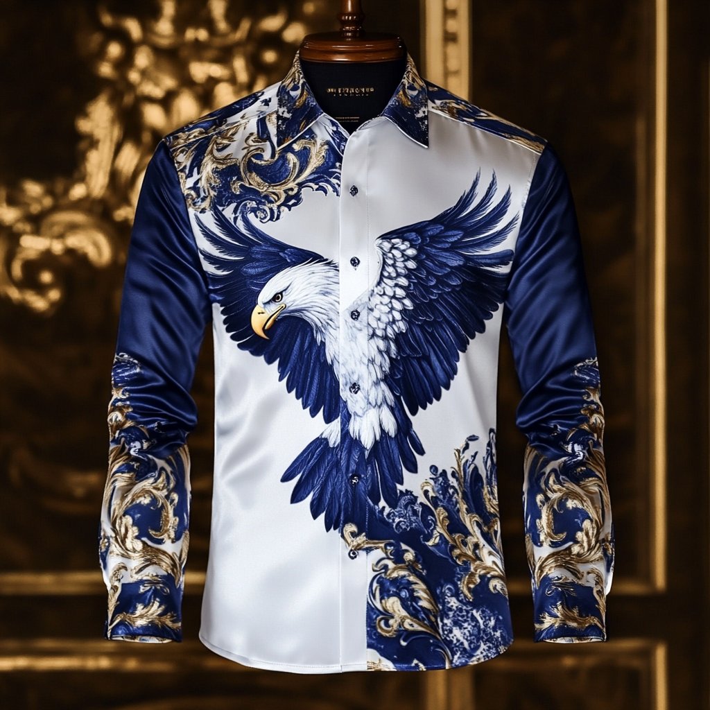 Camisa de lujo de manga larga with Beast estampado para hombre