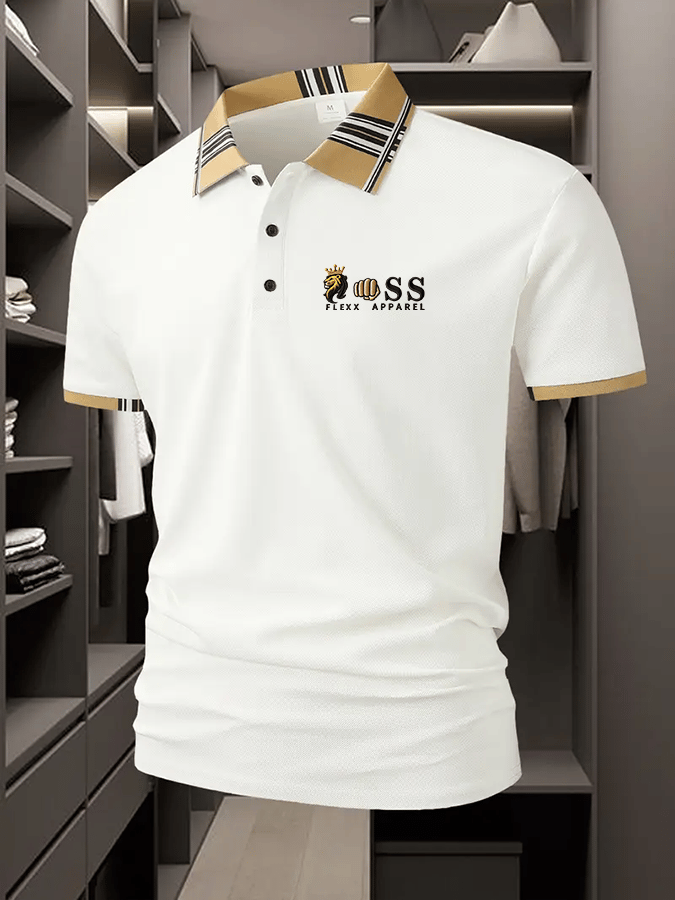 Camisa polo ejecutivo casual estampado para hombre