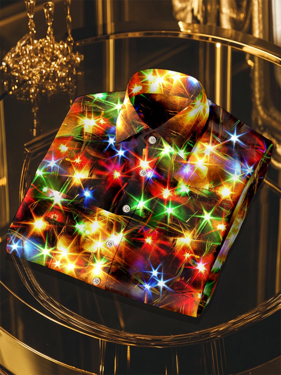 Camisa seda Christmas de lujo ejecutivo de manga larga para hombre