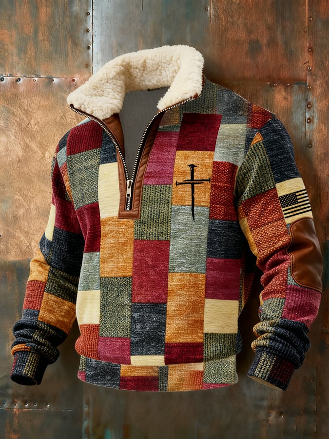 Sudadera casual Faith retro texturizado para hombre