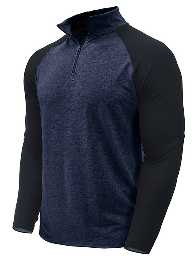 Camisa polo Sports casual Colorblocking de manga larga Half Zip