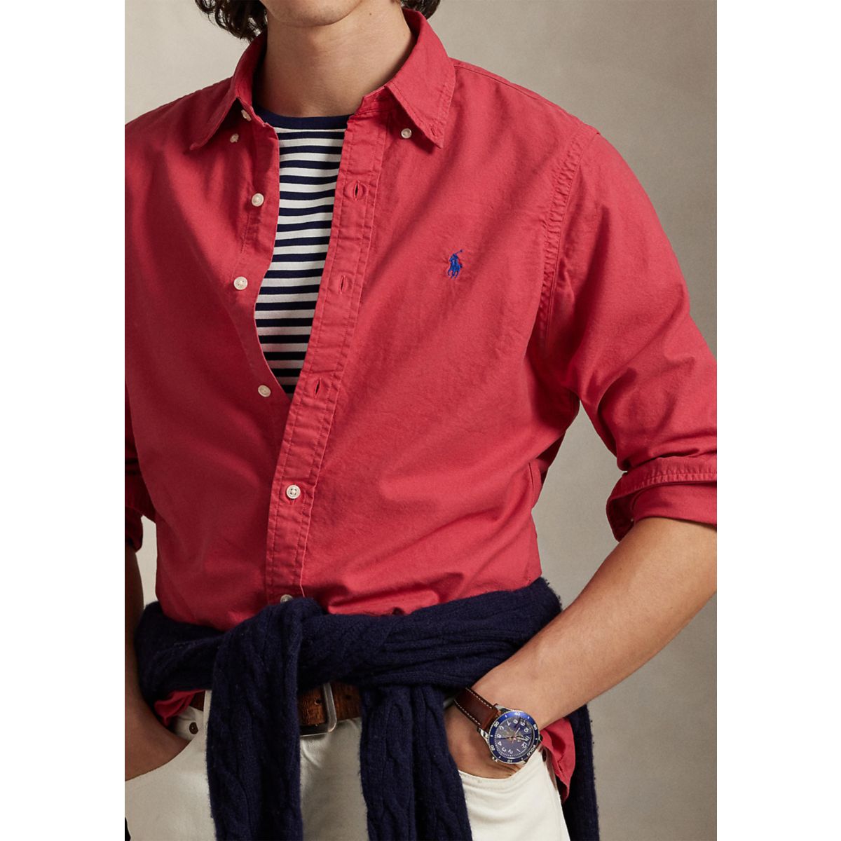 Classic Fit Garment-Dyed Oxford Shirt - 3