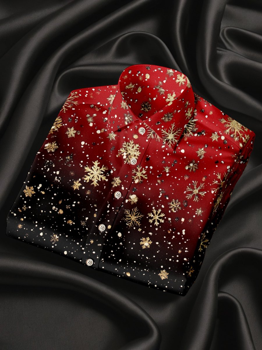 Camisa de lujo Christmas de manga larga para hombre