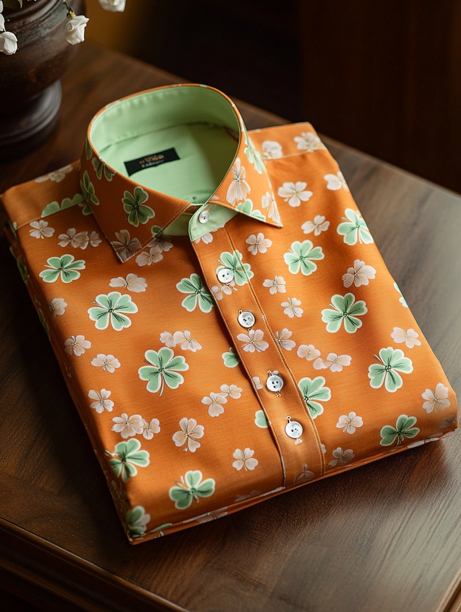 Camisa Trefoil Luxe de manga larga para hombre