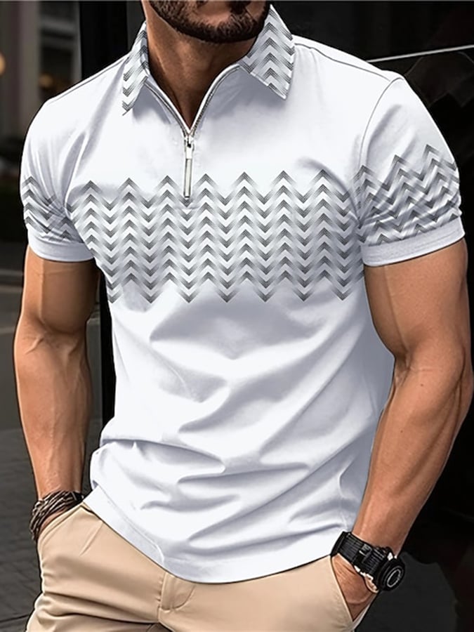 Camisa polo estampado solapa Pullover casual