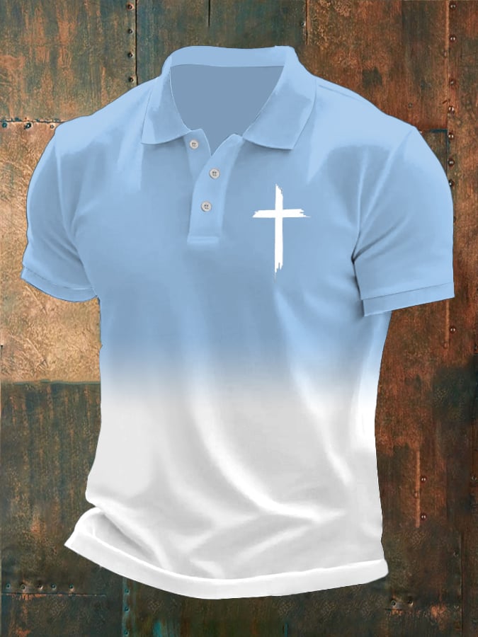 Camisa polo Faith estampado Button Design para hombre