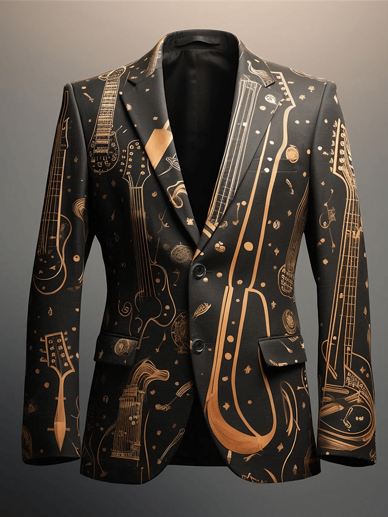 Abrigo Music Notes vintage saco with Graffiti para hombre