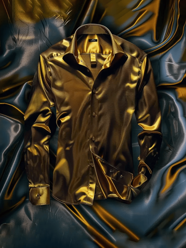 Camisa elegante Romantic de color sólido de manga larga para hombre