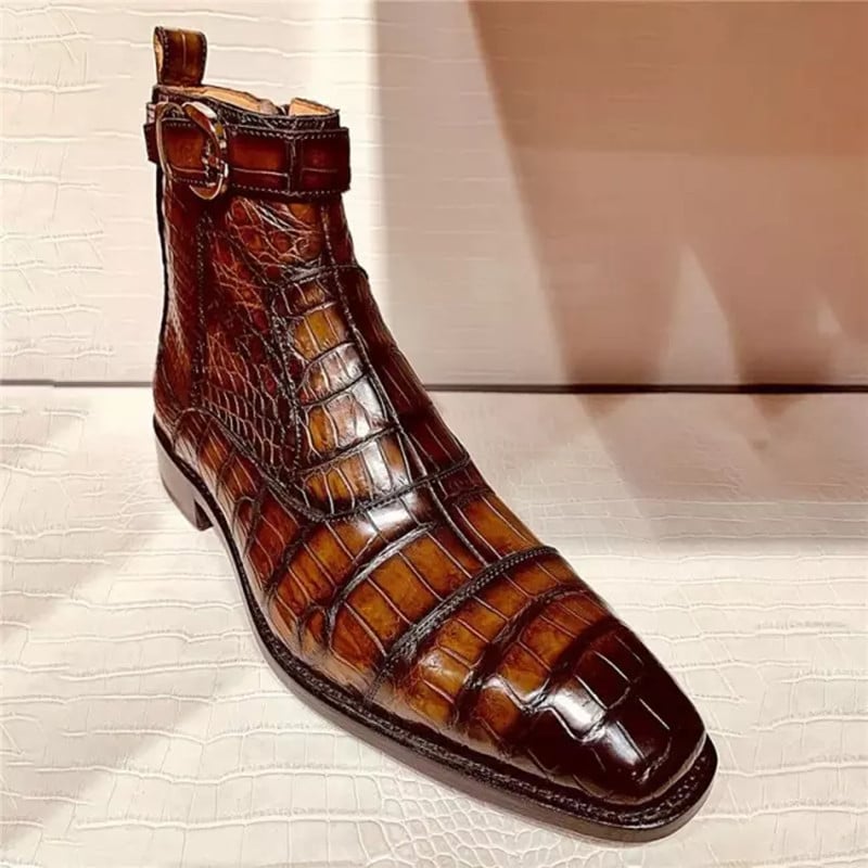 Botas de color sólido clásico de moda diseño Buckle Ankle