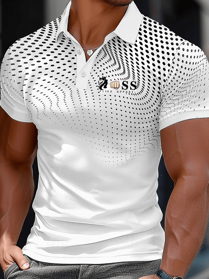 Camisa polo elegantee Letter estampado casual para hombre