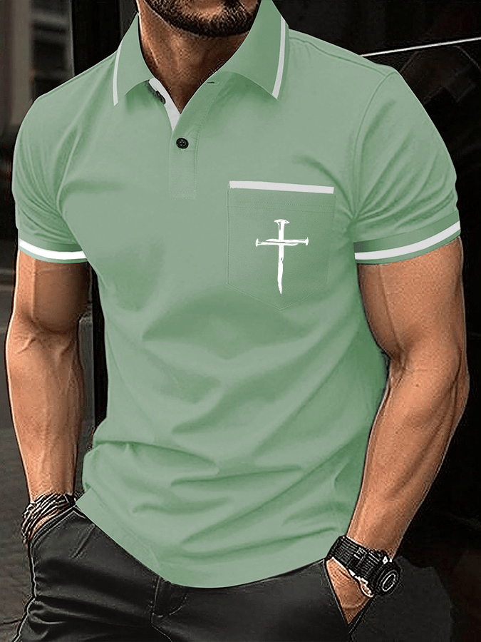 Camisa polo Faith estampado casual (With bolsillos) para hombre