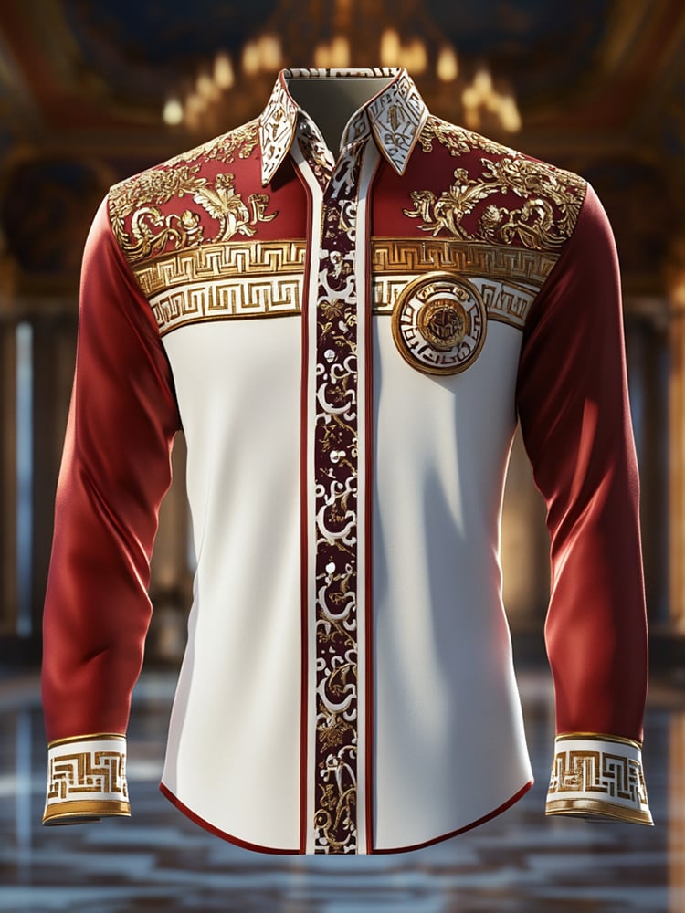 Camisa satén Luxe de manga larga con botones para hombre