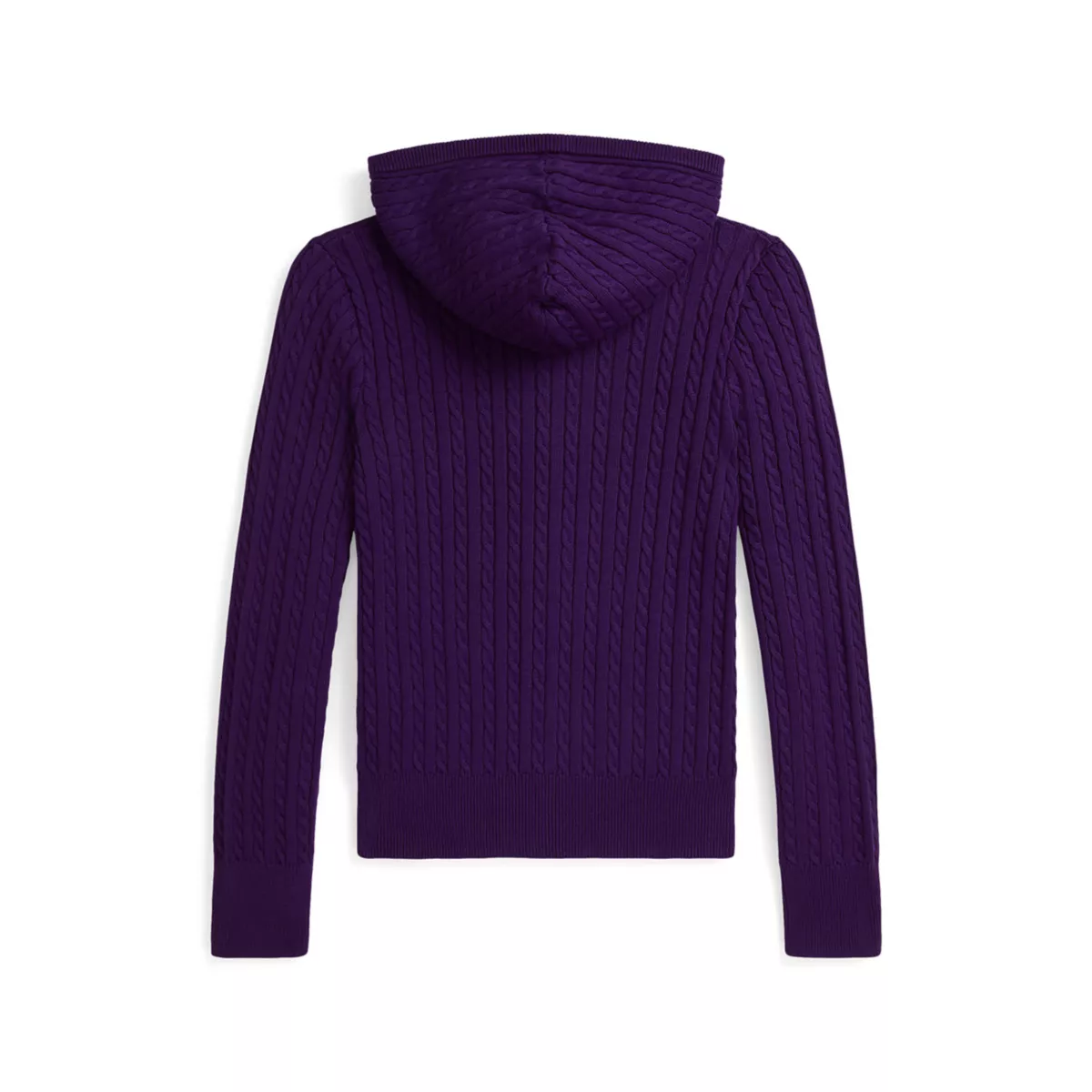 Girls 7-16 Mini-Cable Cotton Full-Zip Hoodie - 2