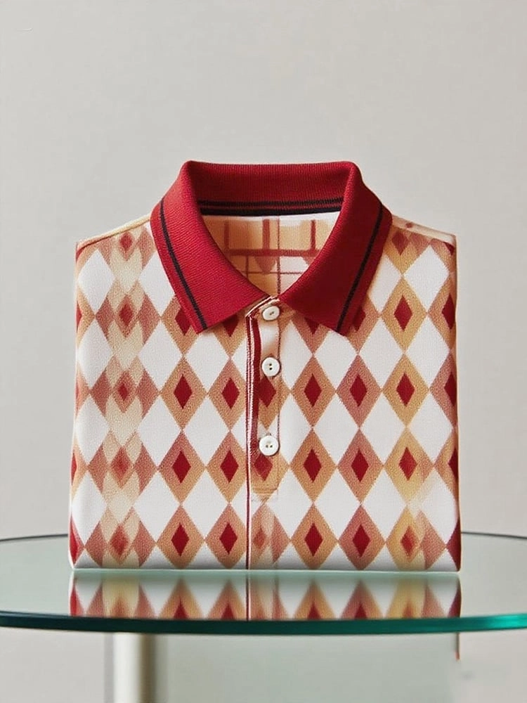 Camisa polo ejecutivo casual Button de manga corta para hombre