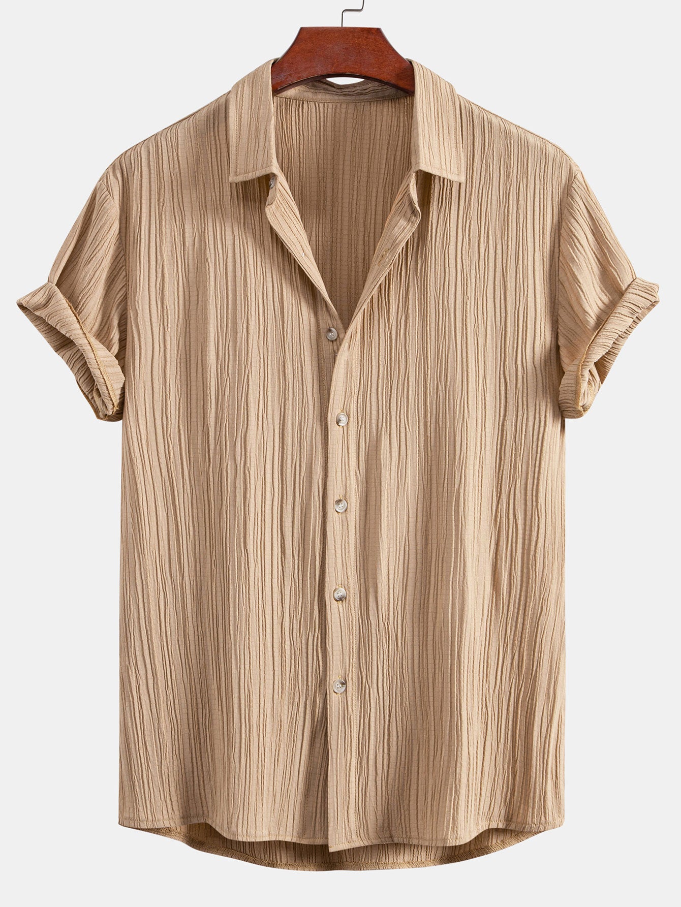 Camisa Crinkled Textured Button Up