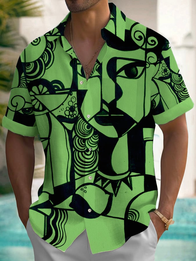 Camisa de moda Art Irregular estampadoing para hombre
