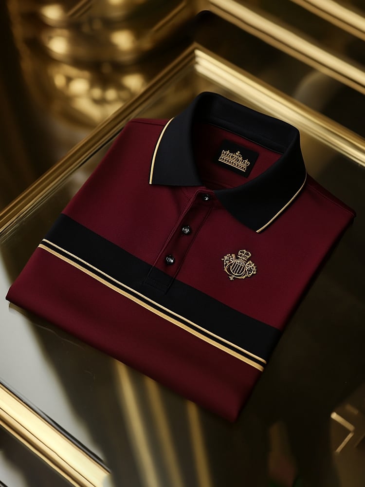Camisa polo clásico ejecutivo Logo Button de manga corta para hombre