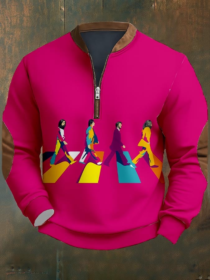 Sudadera vintage Musical estampado para hombre