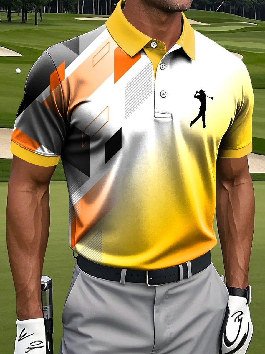 Camisa polo casual Contrast Color para hombre