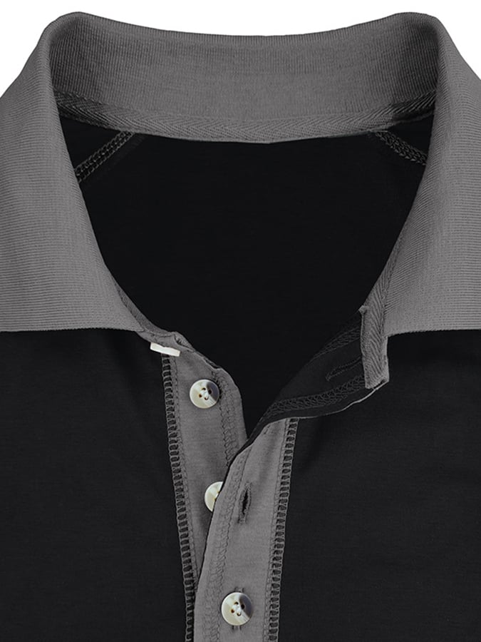 Camisa polo Athletic casual Raglan Sleeve Half Button