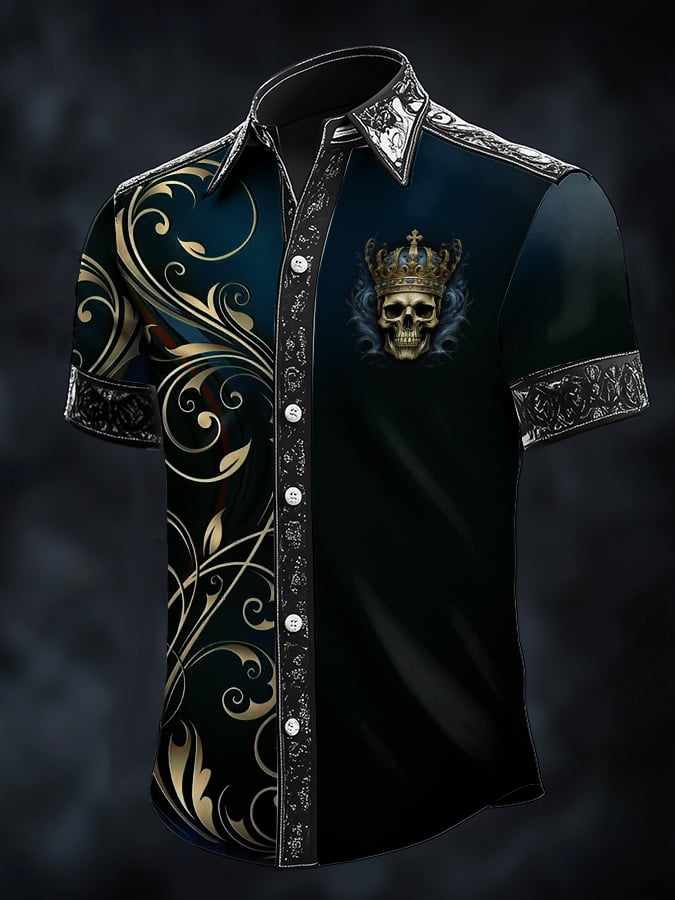 Camisa casual retro Gentleman satén para hombre
