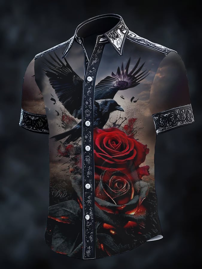 Camisa retro Gothic Dark para hombre