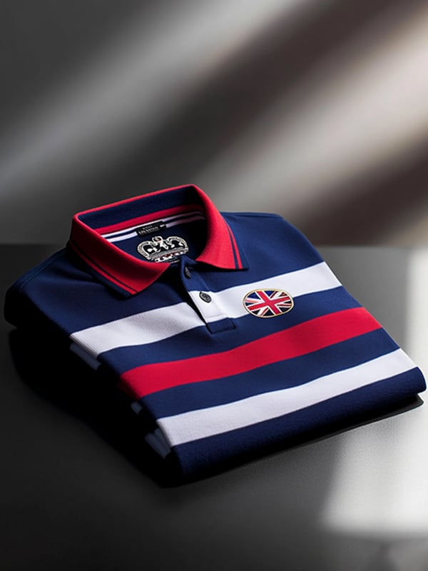 Camisa polo ejecutivo English rayas estampado Button para hombre