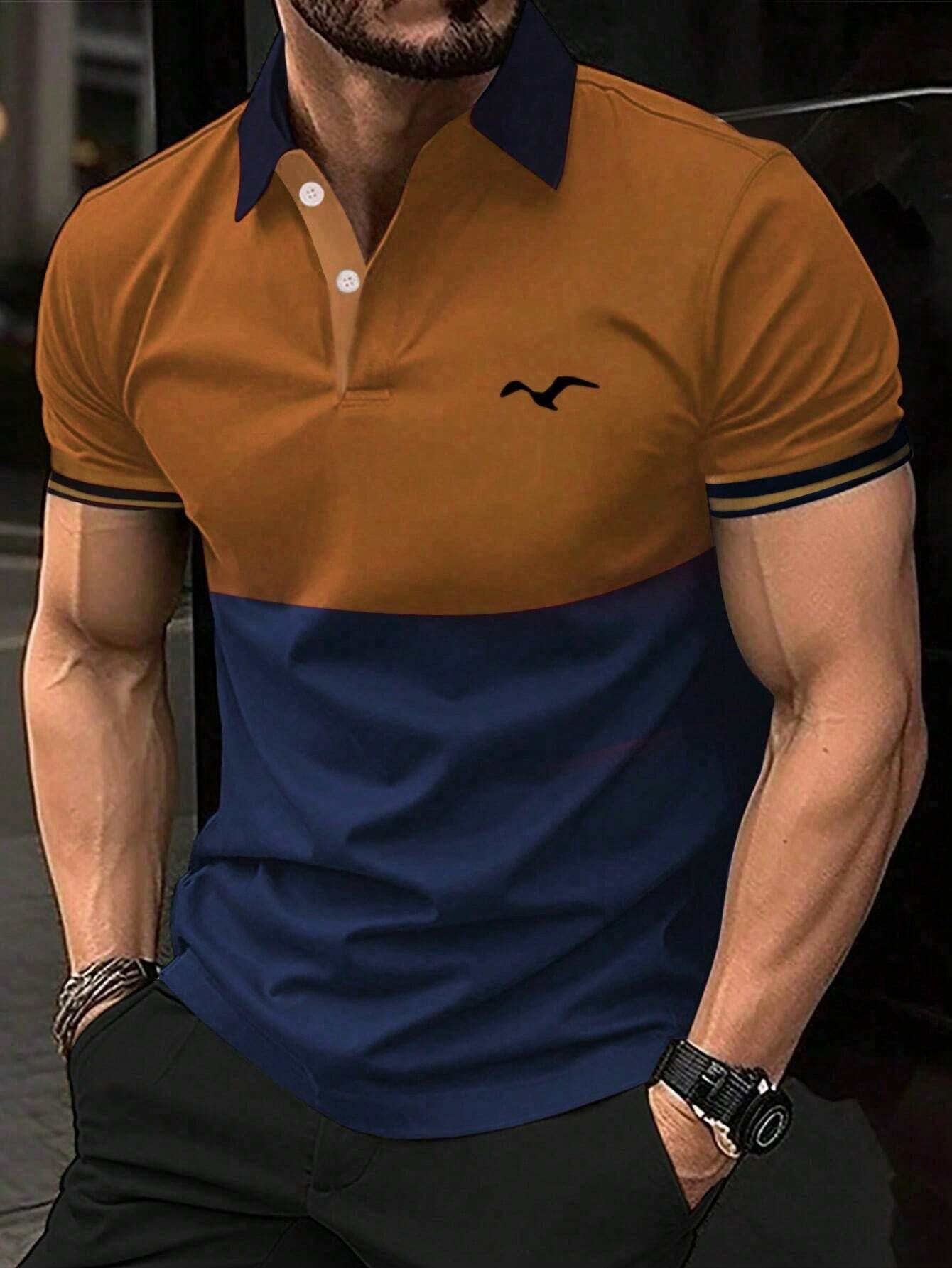Camisa polo estampado casual para hombre