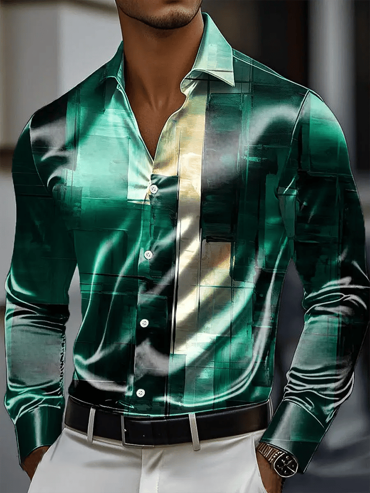 Camisa vintage de manga larga para hombre