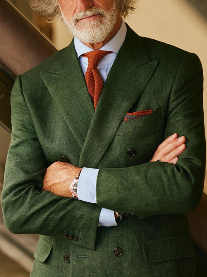 Chaqueta retro Double Breasted bolsillo Design Gentleman ejecutivo Suit para hombre
