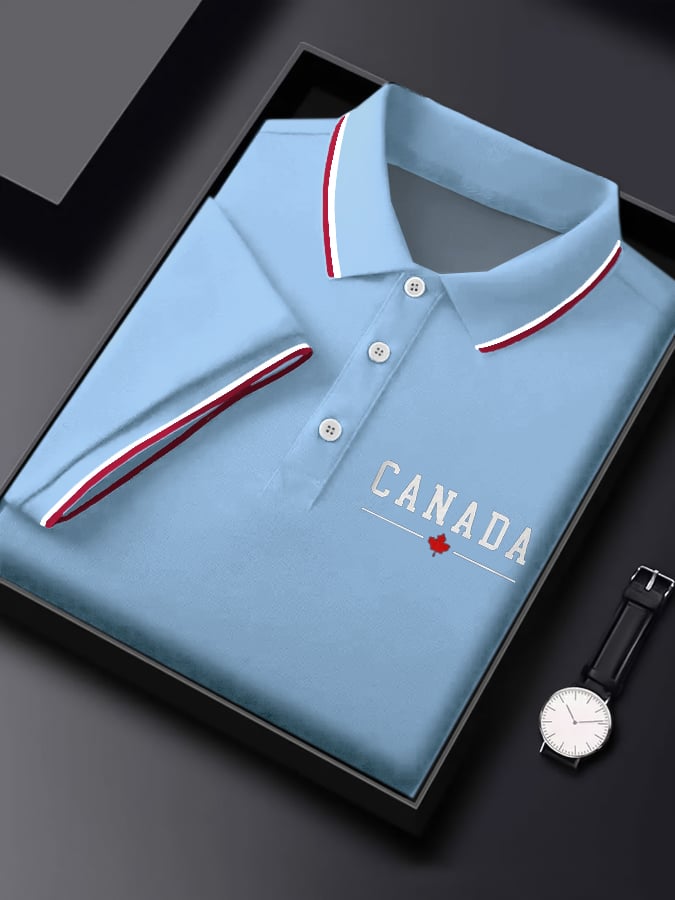 Casual Canadian Contrast Polo para hombre