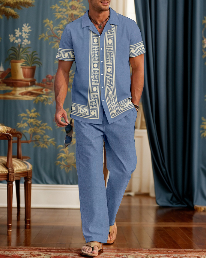 Rianmond Elegant clásico Geometric Pattern Walking Suit para hombre