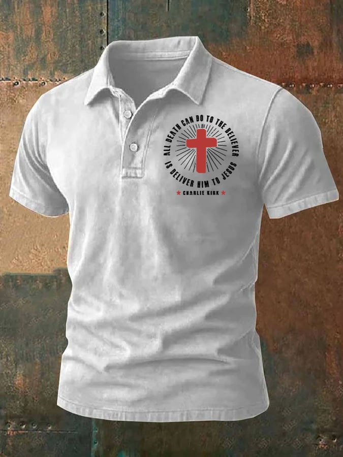 Camisa polo All Death Can Do For A Believer Is To Hand Him Over To Jesus Faith estampado para hombre