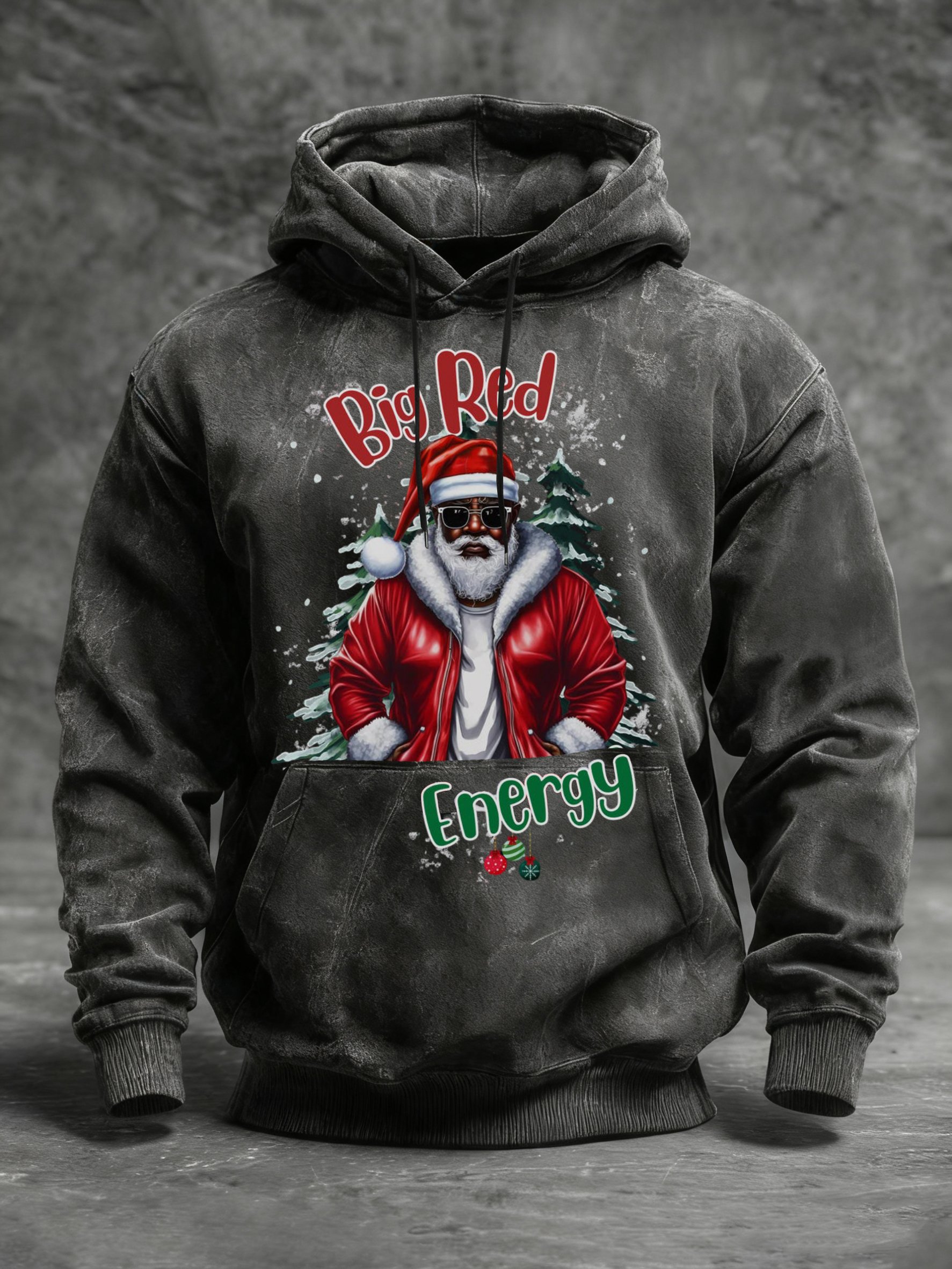 Sudadera African American Christmas estampado cuello redondo Hooded para hombre