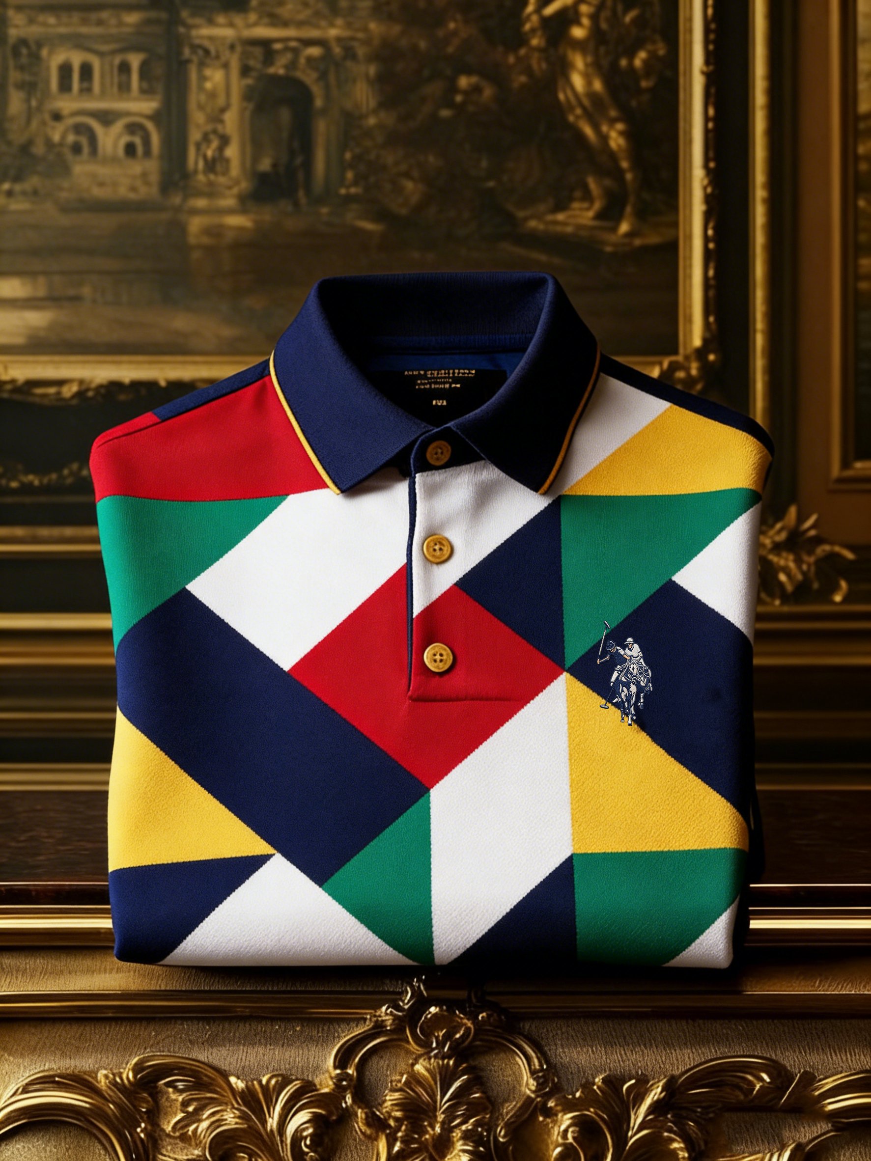Camisa polo ejecutivo Bold Contrast a cuadros diseño