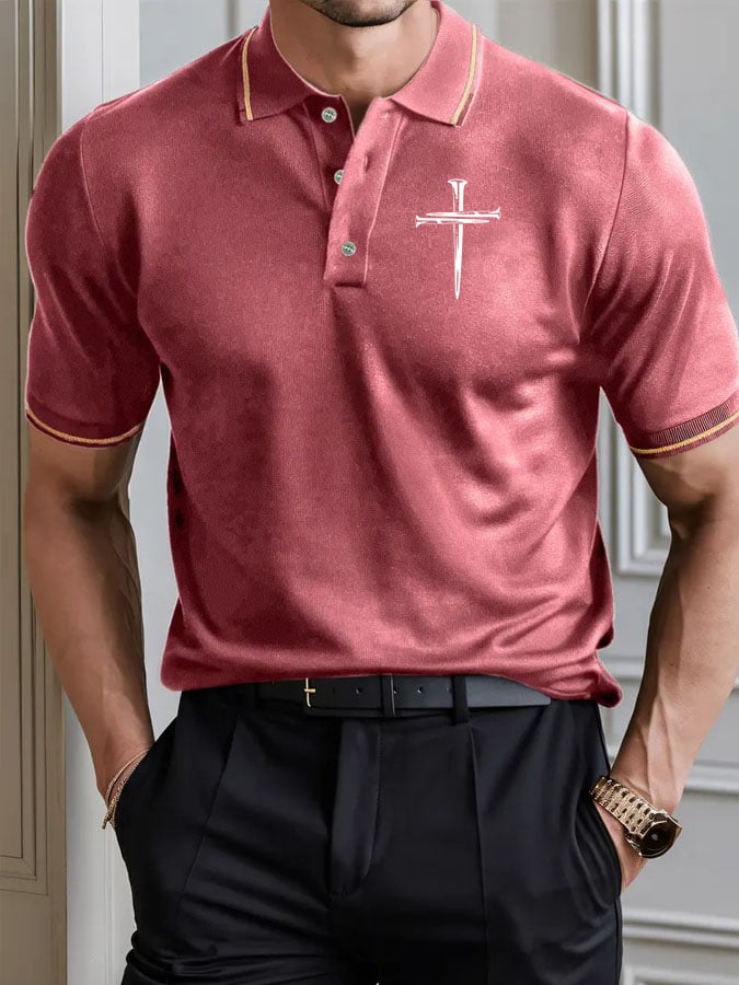 Camisa polo Faith Cross estampado para hombre