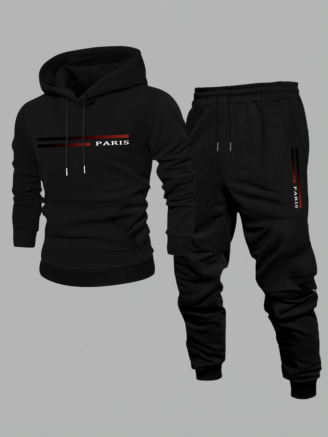 Conjunto de dos piezas casual Color Matching sudadera con capuchas de manga larga sudaderas & Sweatpantalón para hombre