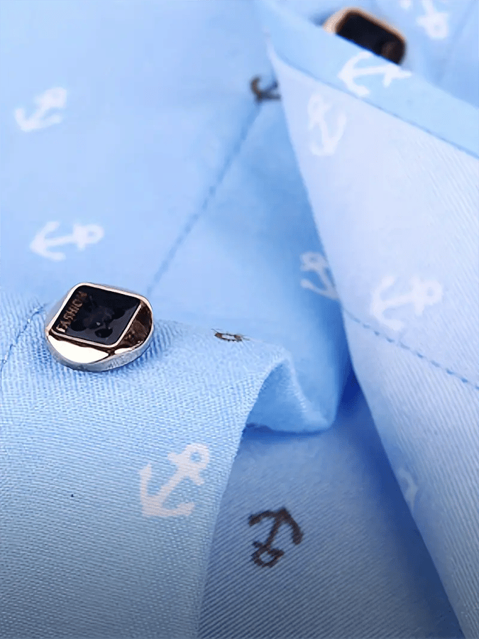 Camisa geométrico ejecutivo casual para hombre