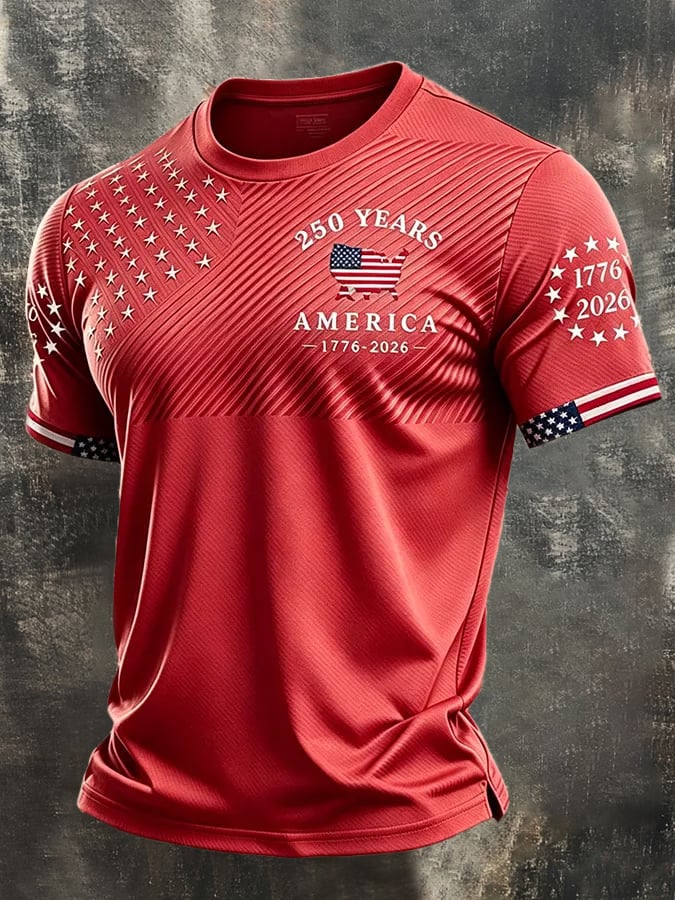 Camiseta retro Independence Day Patriot Crew Neck para hombre