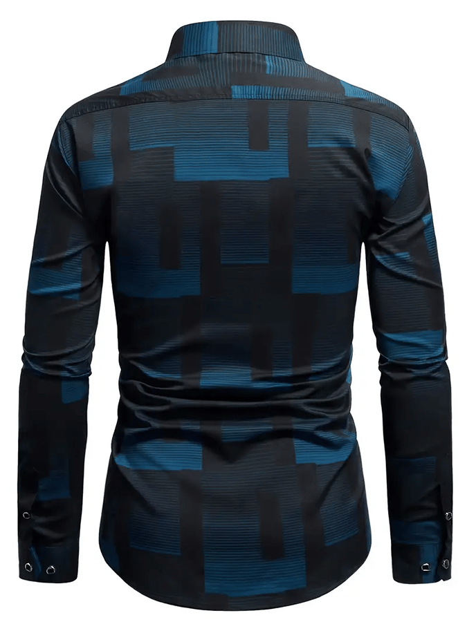 Camisa geométrico Design ejecutivo casual para hombre