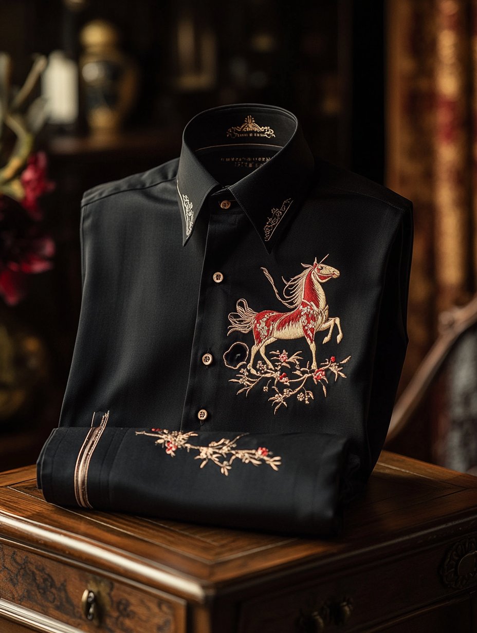 Camisa de lujo ejecutivo de manga larga para hombre