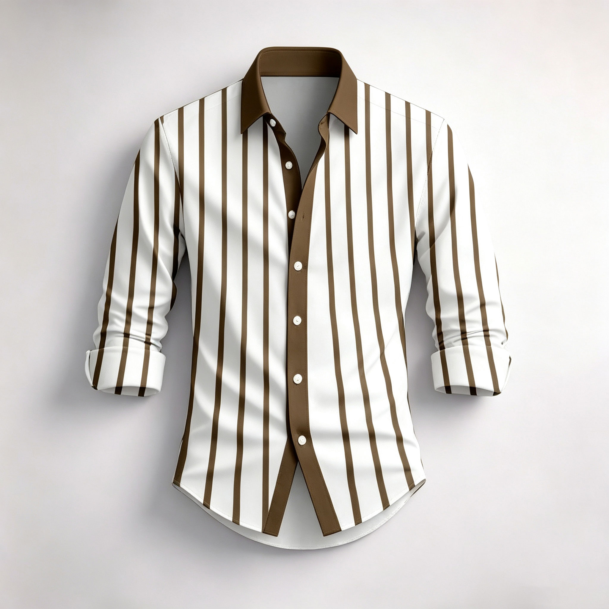 para hombre a rayas de manga larga camisa