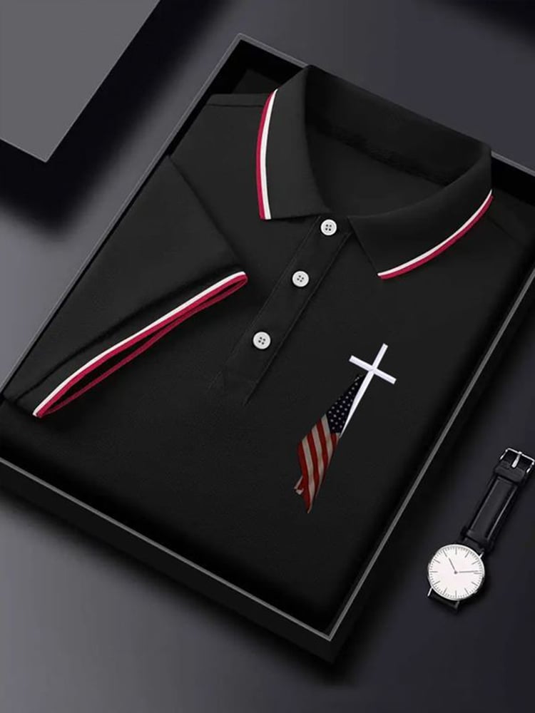 Camisa polo ejecutivo casual Button de manga corta para hombre